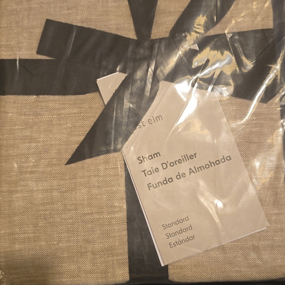 West Elm European Flax Linen Standart Sham,Retail Price $54.00US,Color Dark Flax - Picture 2 of 6